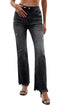Raw Hem Straight Leg Jeans
